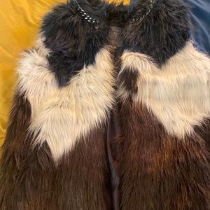 Multi color faux fur vest